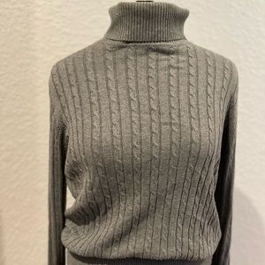 Gray Sonoma Cable Knit Turtleneck Sweater Size XL Excellent Clean Condition